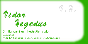 vidor hegedus business card